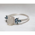 thumbnail image 4 of Elegant White Moonstone Ring - Oval Moonstone With Londan Blue Topaz Ring - Anniversary Gift - 925 Sterling Silver Ring, 4 of 6