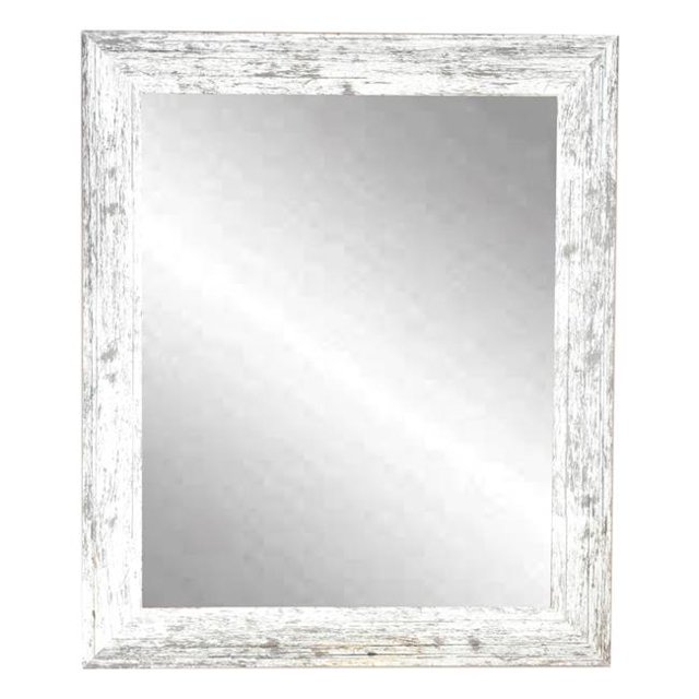 American Value Distressed White Framed Vanity Wall Mirror 21.5 x 32 in. AV32SMALL
