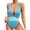 Blue, variant on Women's One Piece Swimsuit Tie Side 1 Piece Bathing Suit High Cut Monokini Sexy Swimwear S Sky Blue