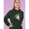 thumbnail image 2 of Unicorn Skull W Flowers Hoodie Women -Smartprints Designs, Female Large, 2 of 4