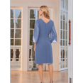 thumbnail image 4 of Womens Chiffon Dresses Flutter Sleeve Party Wedding Cocktail Dress Blue L, 4 of 5