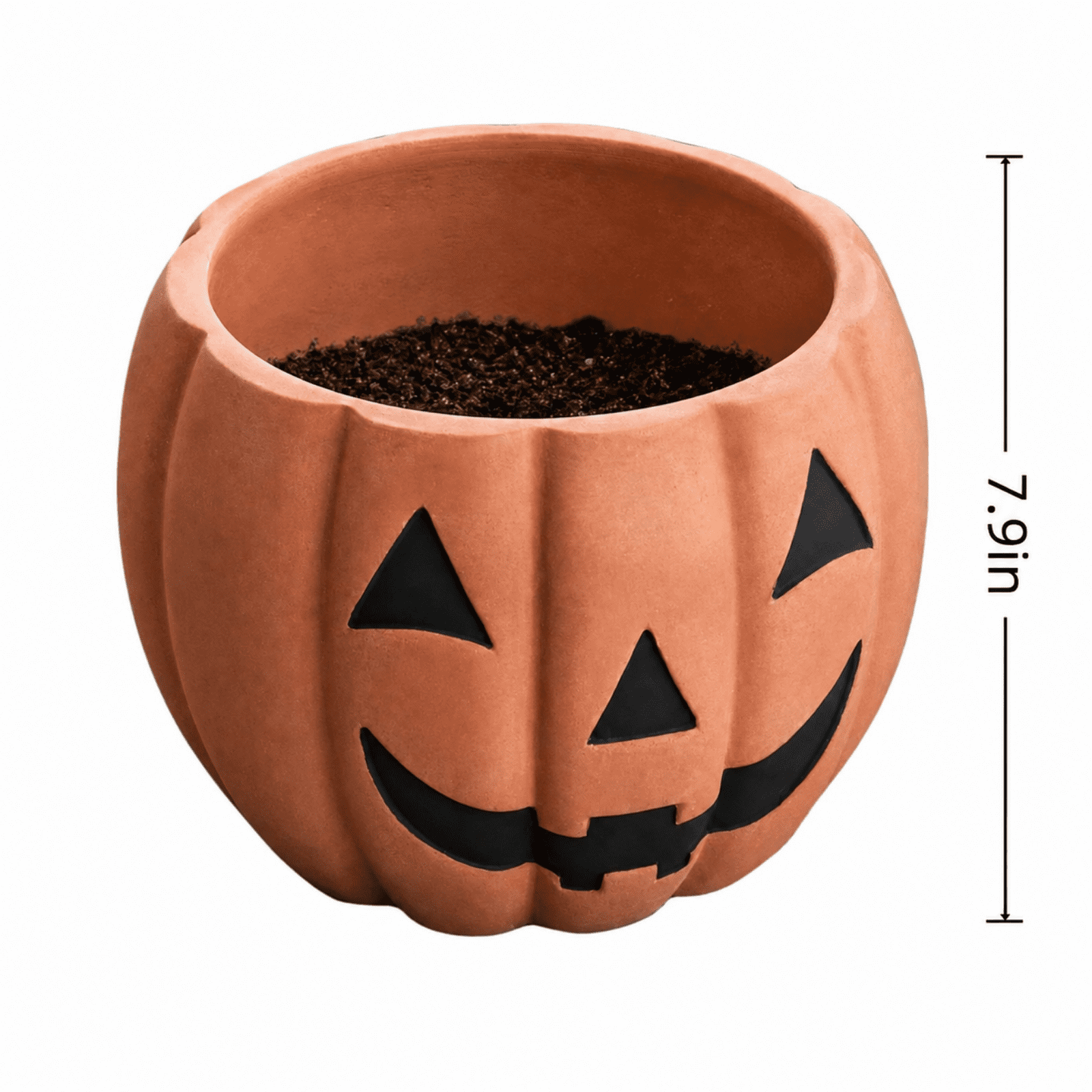 Large Pumpkin Planter Outdoor, Jack O Lantern Flower Pot, Halloween Pumpkin Pot for Indoor Plants Fall Porch Decor