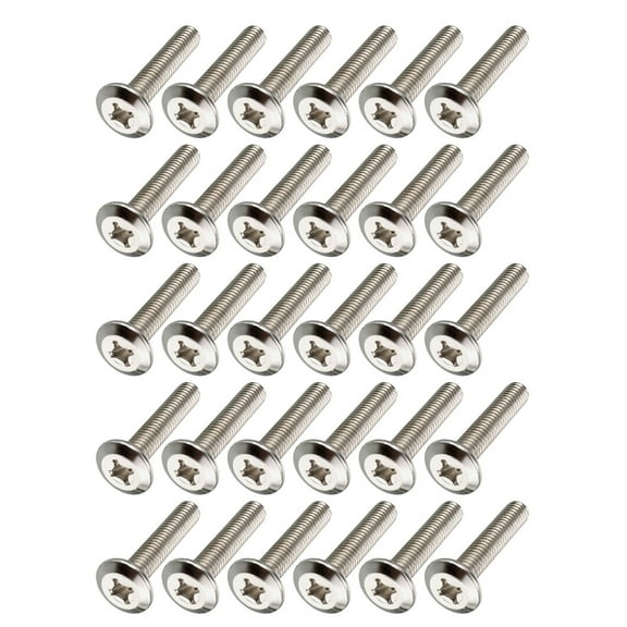 Uxcell M6x35mm Phillips Head Screws Furniture Bolts Fastener Nickel Plated 30 Pack