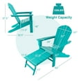 thumbnail image 4 of Costway 2 PCS Outdoor Patio HDPE Adirondack Chair Beach Seat Retractable Ottoman Turquoise, 4 of 9