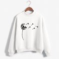 thumbnail image 2 of CEHVOM Femmes Mode Décontractée Imprimé Col Rond Ample Manches Longues Hauts Courts Blouse Chandails Sans Capuche Liquidation, 2 of 5
