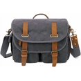 thumbnail image 1 of Bolso vintage unisex con estilo para cámara - Bolso bandolera informal para fotografía - Bolso impermeable para cámara DSLR y sin espejo retro para hombre con interior antigolpes, 1 of 5