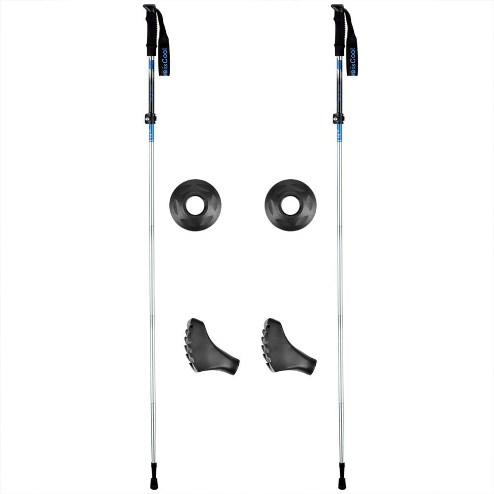 2 Pack Adjustable Trekking Poles Perfect for Hiking Snowshoeing by