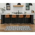 thumbnail image 6 of Washable Skid-Resistant Runner Rug, Floral Scroll, Dark Grey and White, 26" x 72", 6 of 8