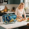 thumbnail image 4 of Renewold Toaster Oven Cover Stain-Resistant Air Fryer Smart Oven Protector with Storage Pockets Easy Clean Kitchen Appliance Accessories, 18.5 x 14.5 x 9 Inches, Marble Blue Yellow, 4 of 7