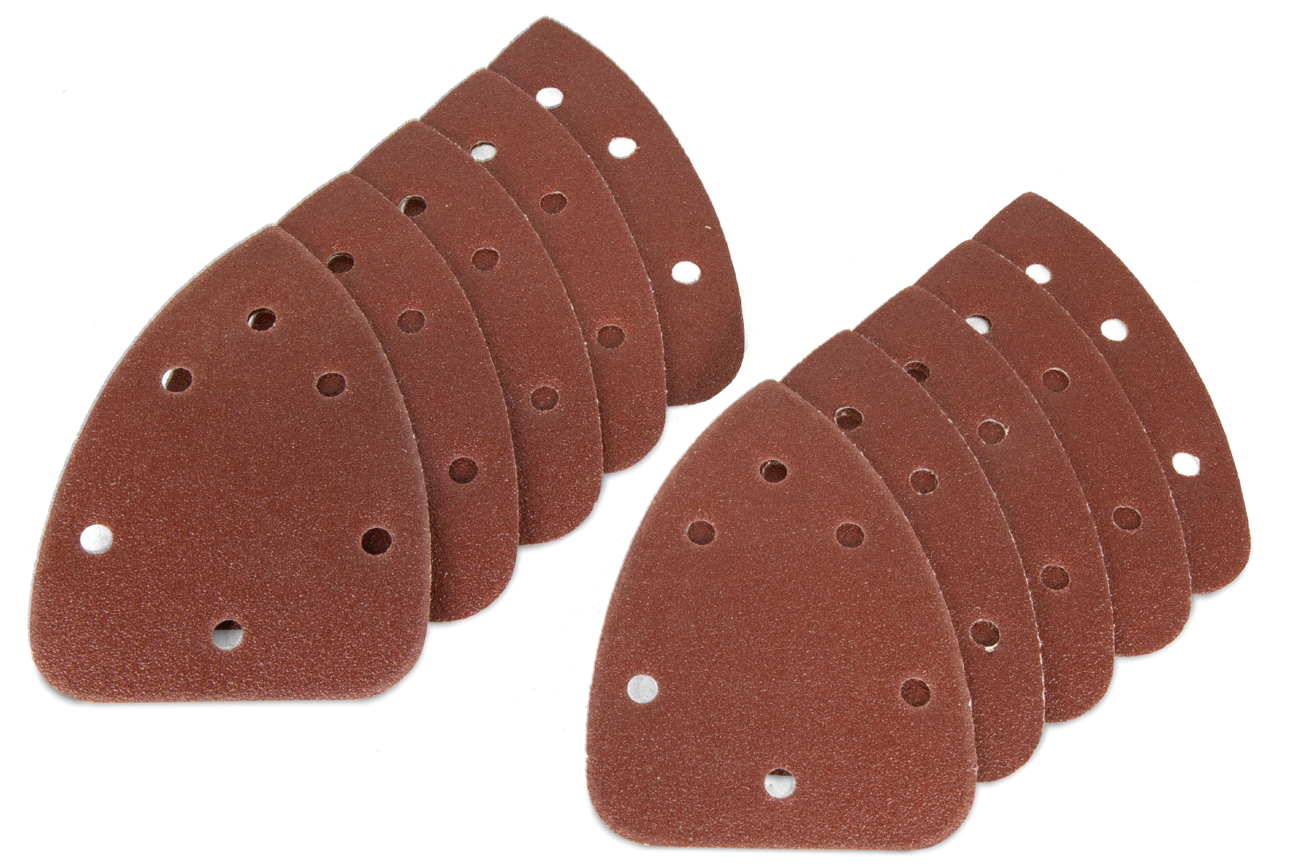 10 TRIANGLE SANDING PAD DELTA MIXED PALM MOUSE SANDER SAND PAPER SHEET 6 HOLES 