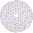 thumbnail image 5 of Snowlflake Christmas Tree Skirt, Large Snowy White Faux Fur Tree Skirt with Snowy Pattern for Christmas Decorations, 5 of 5