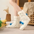 thumbnail image 6 of Oksale Fuzzy Socks for Women Non Slip Christmas Floor Socks Casual Soft Comfy Slouchy Holiday Stocking White Free Size, 6 of 6