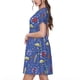 thumbnail image 2 of Fotbe New-York City Vestido Largo de Moda para Mujer, Vestido Tipo Camiseta con Manga Corta y Estilo Casual a Rayas y Bloques de Color, 2 of 6