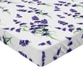 thumbnail image 2 of Ambesonne Lavender Fitted Sheet, Watercolor Art Plant, Twin XL Size, Violet Green, 2 of 3