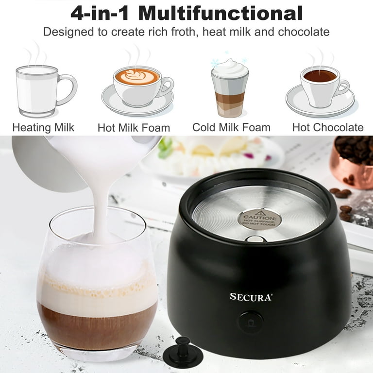  Milk Frother Machine, 4-in-1 Detachable Stainless Steel Hot &  Cold Electric Milk Warmer and Foam Maker with Smart Touch Control and Dishwasher  Safe for Latte/Macchiato/Cappuccino/Milk Heating: Home & Kitchen