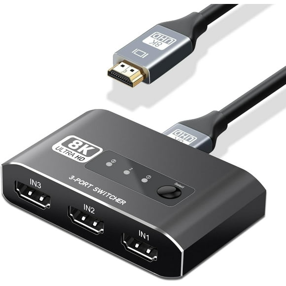 Combos Commutateur HDMI 4K 120Hz 8K 60Hz 3 en 1 Sortie