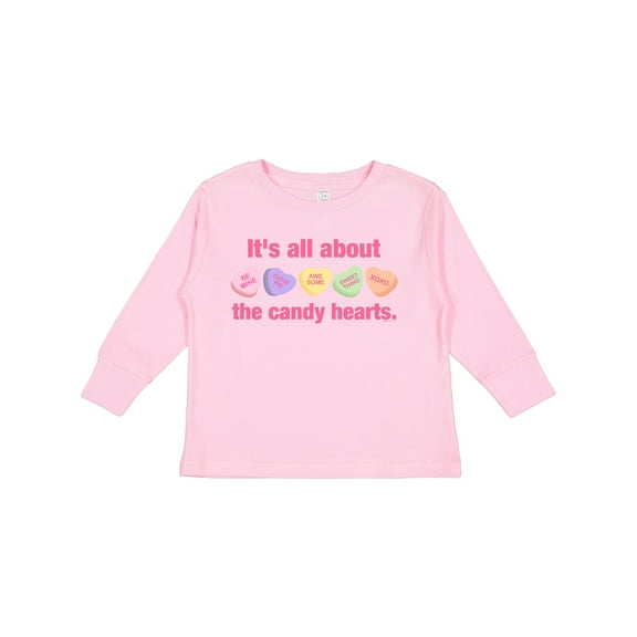 Inktastic Candy Hearts Ii Girls Long Sleeve Toddler T-Shirt