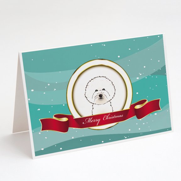 Bichon Frise Merry Christmas Greeting Cards and Envelopes Pack of 8