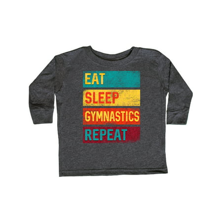 

Inktastic Gymnast Eat Sleep Gymnastics Repeat Gift Toddler Boy or Toddler Girl Long Sleeve T-Shirt