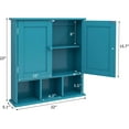 thumbnail image 2 of Turquoise Bathroom Cabinet - 2 Door Adjustable Shelves, Over The Toilet Storage, Wall Mounted Medicine Cabinet, 2 of 17