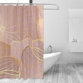 thumbnail image 2 of Gold Leaf Jacquard Shower Curtain for Bathroom Waterproof Fabric Shower Curtains Bathtub Curtain with 12 Hooks, 60 x 72 Inch for Bath Hotel Room Home Decor, 2 of 6