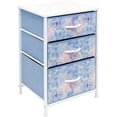 thumbnail image 2 of Sorbus Nightstand Storage Organizer with 3 Drawers - Kids Girls, Boys Bedroom Furniture Storage Chest for Clothes, Closet Organization - Steel Frame, Wood Top, Fabric Bin (Pastel Tie-dye Blue/Pink), 2 of 7