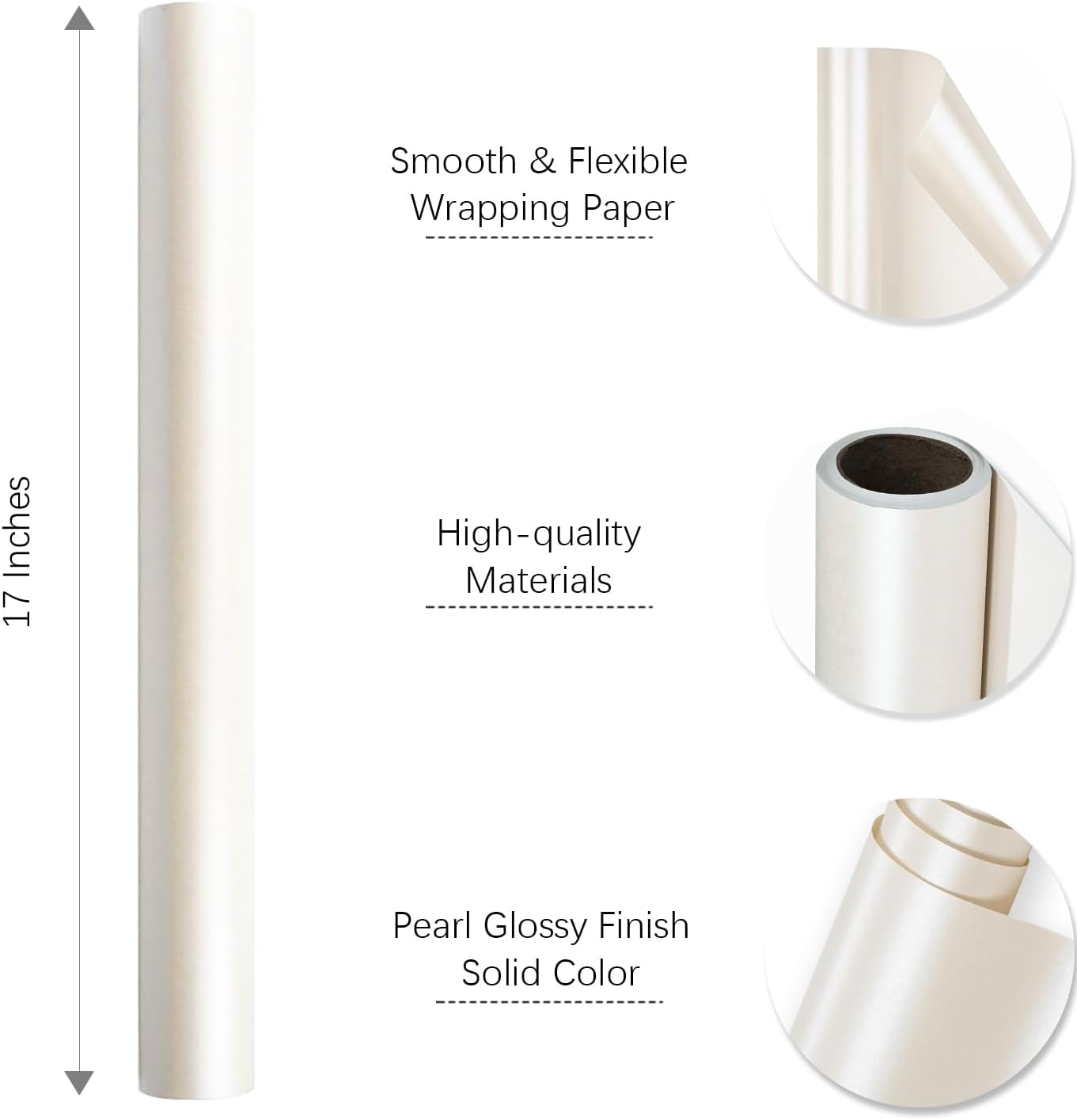 RICHTOP Off White Matte Wrapping Paper, 17" x 23' photo 5