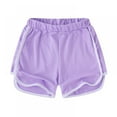 thumbnail image 5 of 3 Pack Girls Boys Running Athletic Cotton Shorts, Kids Summer Workout Sports Beach Shorts Pants, Size 2-11T, 5 of 6