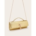 thumbnail image 3 of REMANLAND Women's PVC Snake Print Tote Clutch, Gold, 3 of 7