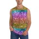 thumbnail image 1 of Fotbe Glitter Rainbow Men's Camiseta sin Mangas Estampada para Hombres, Playera Casual para Gimnasio, Entrenamiento, Playa-XX-Large, 1 of 7
