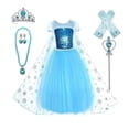 thumbnail image 1 of Vestido de Princesa Disfraces de Halloween Disfraz de Fiesta para Niña con Collares de Tiara y Varita, Niñas Pequeñas 5, 1 of 6