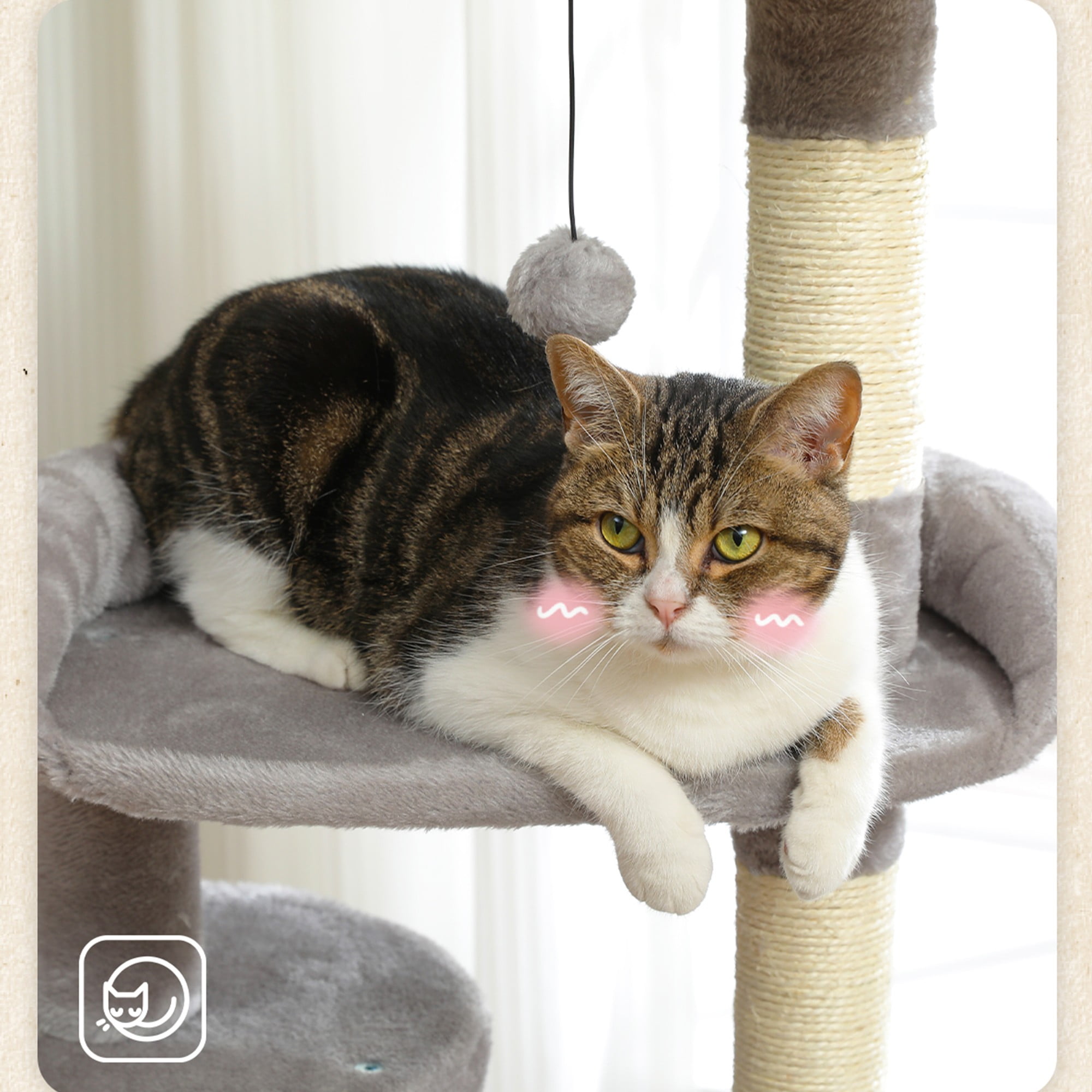 Kadyn 51" Cat Tree Tower for Indoor Cats with Scratching Board, 2 Perches, Multi-Level Cat Condo Furniture for Small and Medium Kittens, Gray