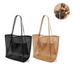 thumbnail image 1 of Bolsa De Playa Grande Para Mujer Con Bolsillo Interior2pk Xtellar Negro Rayas, 1 of 3