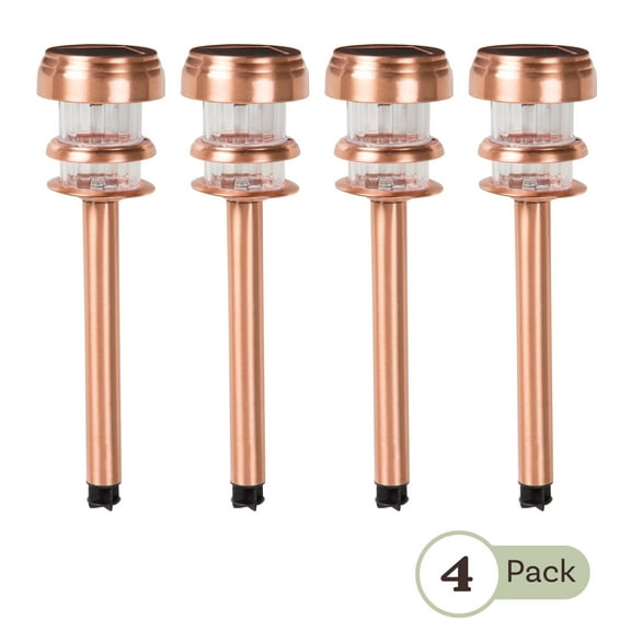 Pure Garden Solar Lights Outdoor Waterproof Garden Lights 4-Pack, Copper