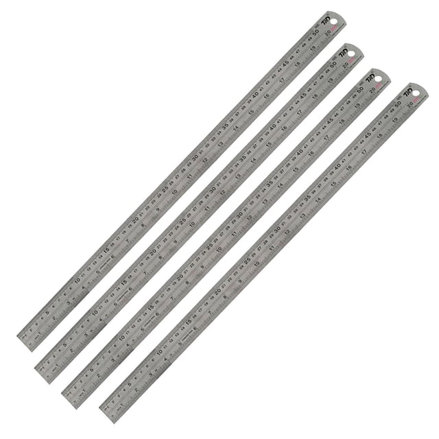 Kit de reglas métricas RulexPro50 4 Pzs 50cm Acero Inoxidable Gris.