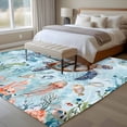 thumbnail image 4 of 6'x9' Area Rugs, Sea Turtle Indoor Outdoor Area Rug for Living Room Bedroom, Summer Beach Coastal Nautical Coral Blue Red Washable Bathroom Rugs Kitchen Floor Carpet Mats Home Decor Aesthetic, 4 of 8