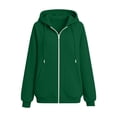 thumbnail image 7 of vdgthytj Sweatsuits Women 2 Piece Outfit Full Zip Drawstring Hooded Jackets Jogger Pants Fall Winter Casual Athletic Sets(Large,Green), 7 of 7