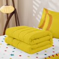 thumbnail image 5 of Erosebridal Classic Softball Stitch Zipper Twin Comforter Sets with Fitted Sheet and 2 Pillowcases,Yellow Ball Print Zipper Bedding Set For Boys,Polkadot Reversible,4-Piece, 5 of 7