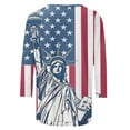 thumbnail image 5 of Itsame 4th of July Shirts Women Independence Day Short T-Shirt Sleeve American Flags Printed Short Sleeve Top, Round Neck Multicolor, 5 of 5