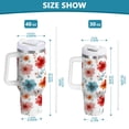thumbnail image 3 of 40 oz Insulated Stainless Steel Tumbler Double Wall Stainless Steel Tumbler with 2-Way Drinking Pastel Watercolor Floral Pattern, 3 of 9