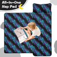 thumbnail image 4 of Butterfly and Teal Purple Pattern Teens Toddler Nap Mat with Pillow, Sleeping Mat Bag for Preschool Daycare 59"x22", 4 of 6