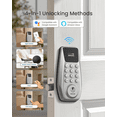 thumbnail image 4 of DESLOCC100 Plus-W Keyless Entry Door Lock with Display, Keypad Deadbolt with Screen, Auto Lock, 100 PIN Codes, Passage Mode, IP54, 12 Months Battery, BHMA Grade 3-Silver, 4 of 11