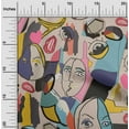thumbnail image 2 of oneOone Georgette Viscose Dusty Gray Fabric Abstract Comic Face Diy Clothing Quilting Fabric Print Fabric By Yard 42 Inch Wide, 2 of 6