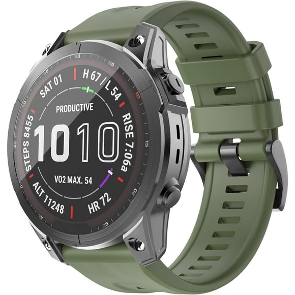 shiyou-Compatible with Fenix 7 Watch Band, 22mm Width Soft Silicone Watch Strap for Garmin Fenix 5/Fenix 5 Plus/Fenix 6/Fenix 6 Pro Smartwatch (Military Green)