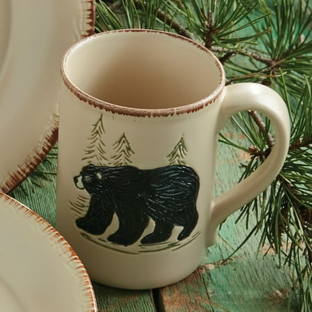 Moose Stoneware - Bear & Moose Stoneware Bear Mug - Lodge Kitchen Decor