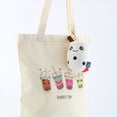 thumbnail image 3 of Canvas Boba Tote Bag Zipper with a Boba Keychain, 3 of 6