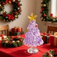thumbnail image 4 of Bomd Mini Glass Christmas Decoration, Crystal Decoration With Colorful Lights And Golden Star, for Holiday Celebrations, Home, Office, Desk, Party Decor And Christmas Gift(Purple White), 4 of 7