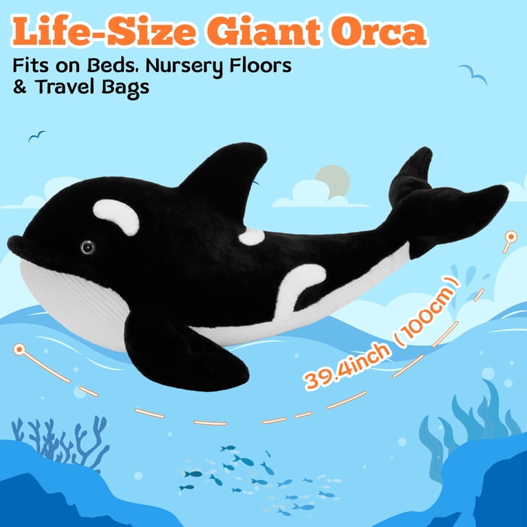 Tezituor Orca Stuffed Animal, 39.4 Inches, Glow in Dark photo 5