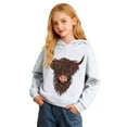 thumbnail image 4 of Kids Hoodie Unisex Lightweight Cute Sweatshirts Highland Cattle Long Sleeve Pullover, 4 of 8