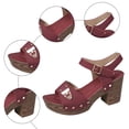 thumbnail image 6 of Rokment Women's Platform High Heels Dressy Sandals 2026 Summer Fashion Casual Leather Open Toe Ankle Strap Chunky Block Heeled Dress Sandals for Ladies Hot Pink Size 7.5, 6 of 8